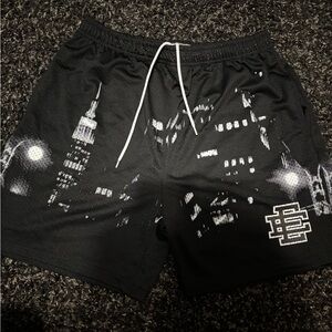 Eric Emanuel Black Cityscape Athletic Shorts